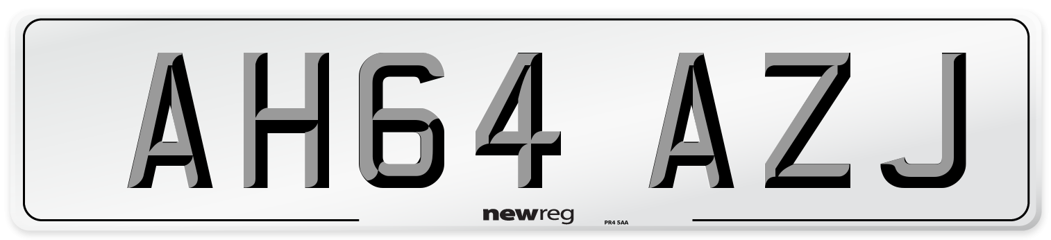AH64 AZJ Number Plate from New Reg